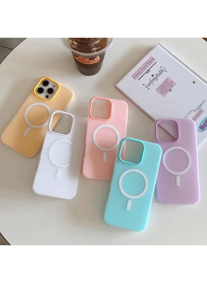 Magnetic Candy Colored Case With Screen Protector For iPhone 15 In Black - Image 1